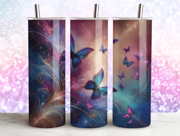 Download Artistic Butterflies Agate Tumbler Wrap - Artistic butterflies Collection