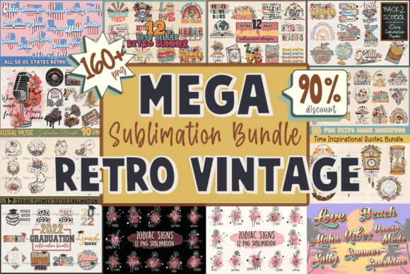 Download Retro Vintage Mega Bundle Sublimation - Premium Resources