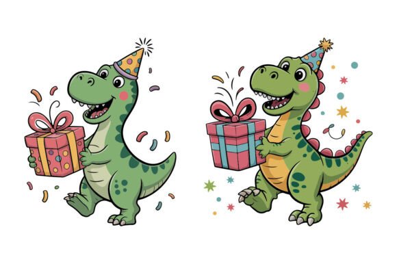 Download Birthday Dinosaurs Clipart Illustration - Illustration Collection