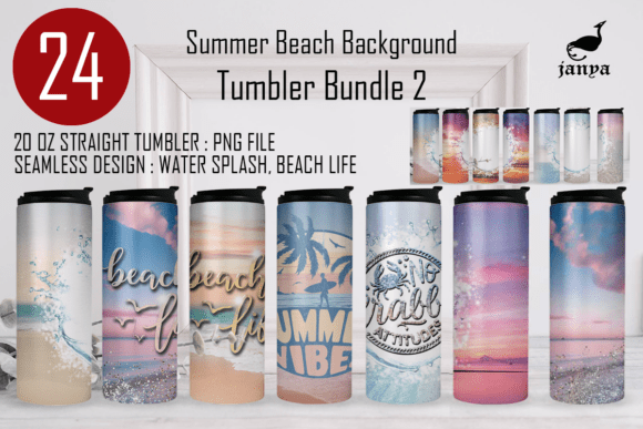 Download Beach Tumbler Sublimation Summer Bundle - Premium Resources